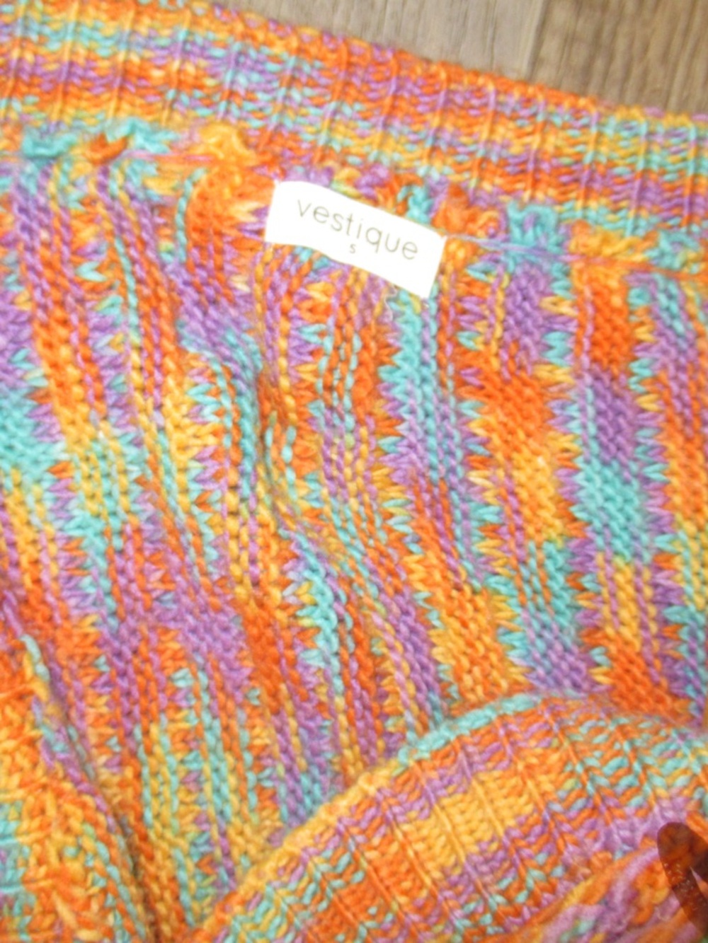 vestique Multicolor Knit Sweater - Orange, Purple, Teal